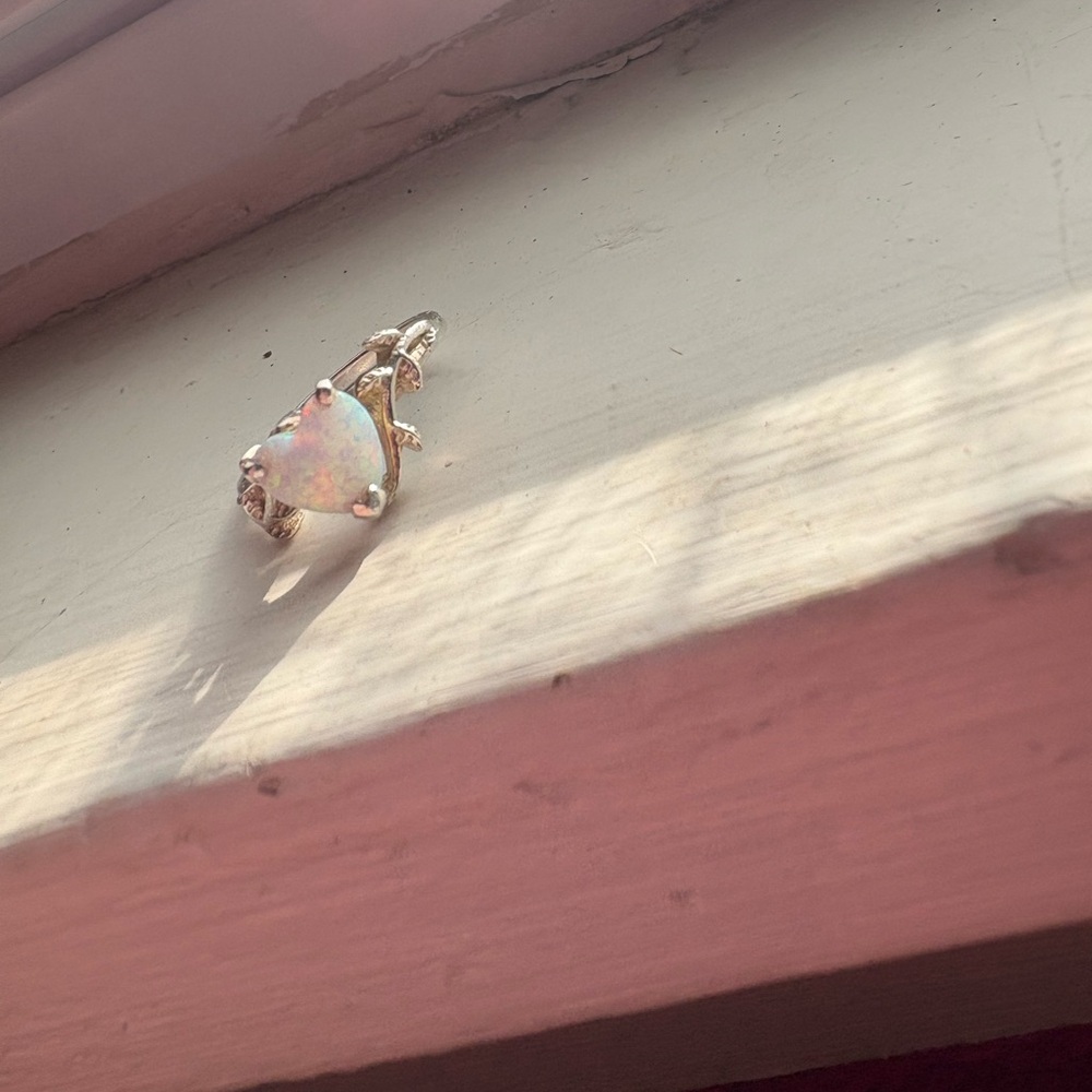 Iridescent Silver Opal Ring